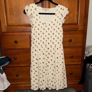 LOFT Ivory Floral Mini Dress